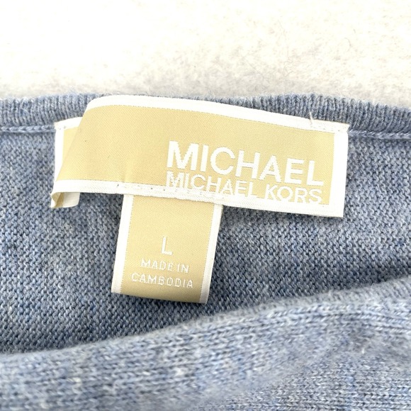 Michael Kors Long Sleeve Blue Sweater Tunic Size L - Picture 3 of 8